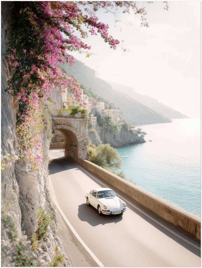 Amalfi Küstenstraße im Sommer Poster
