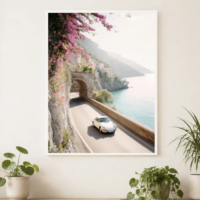 Amalfi Küstenstraße im Sommer Poster