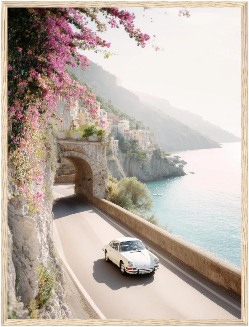 Amalfi Küstenstraße im Sommer Poster