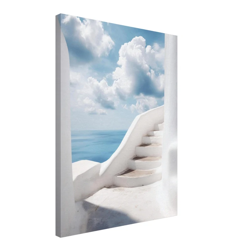 Weiße Treppe zum Meer Leinwand