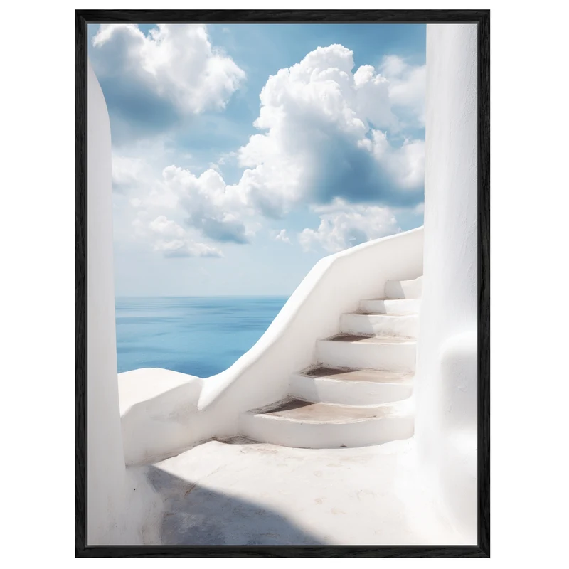 Weiße Treppe zum Meer Leinwand
