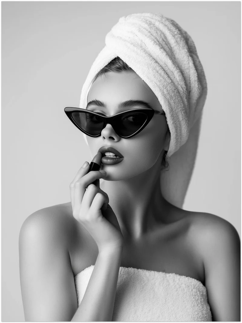 Frau mit Handtuch-Turban Leinwand