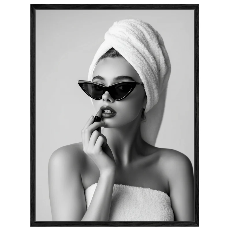 Frau mit Handtuch-Turban Leinwand