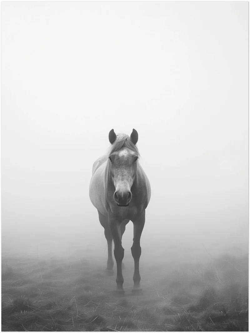 Pferd im Nebel Leinwand