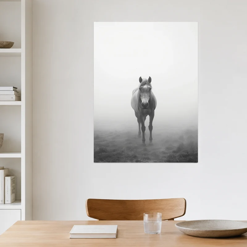 Pferd im Nebel Leinwand