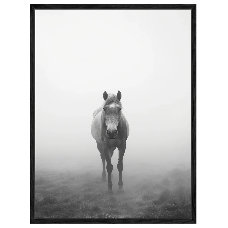 Pferd im Nebel Leinwand