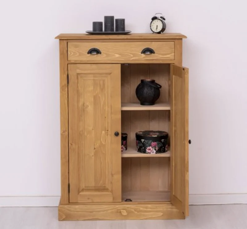 Casa Padrino Schrank im Landhausstil mit 2 Türen und 1 Schublade, 85 x 35 x 120 cm