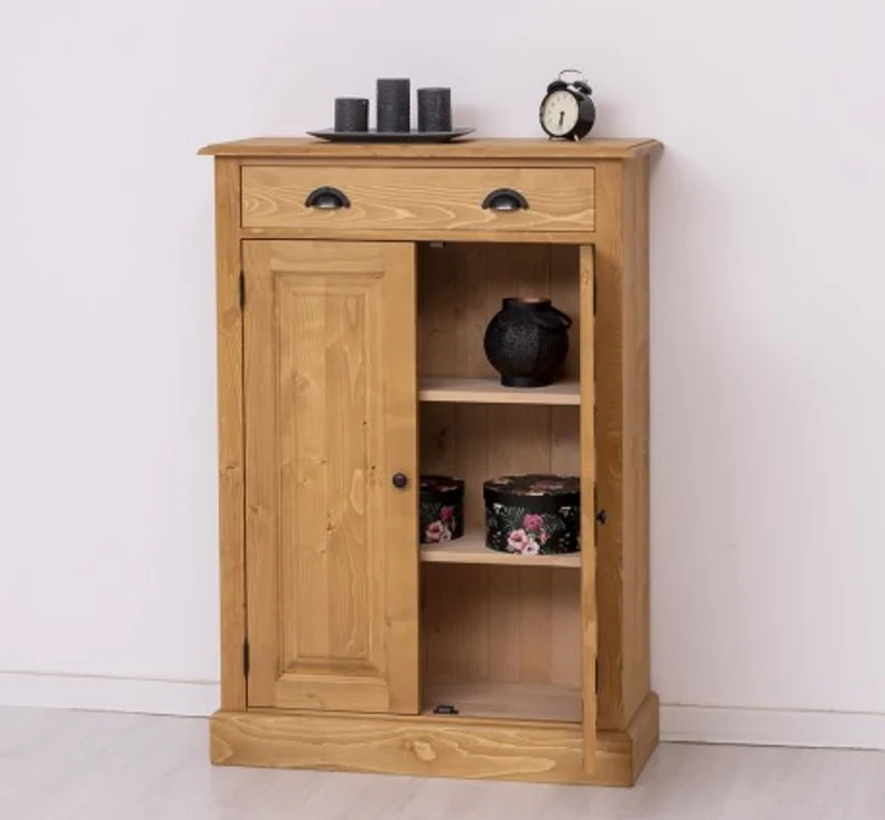 Casa Padrino Schrank im Landhausstil mit 2 Türen und 1 Schublade, 85 x 35 x 120 cm