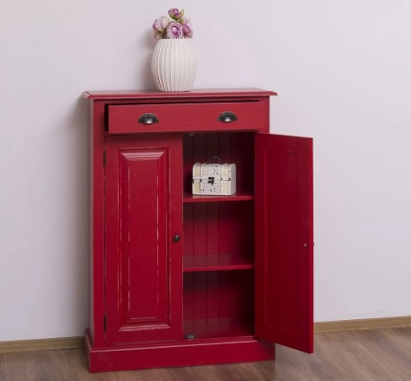 Casa Padrino Schrank im Landhausstil mit 2 Türen und 1 Schublade, 85 x 35 x 120 cm