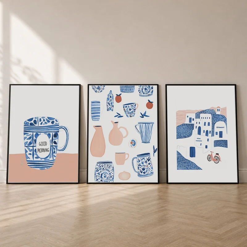 Santorini Poster Set
