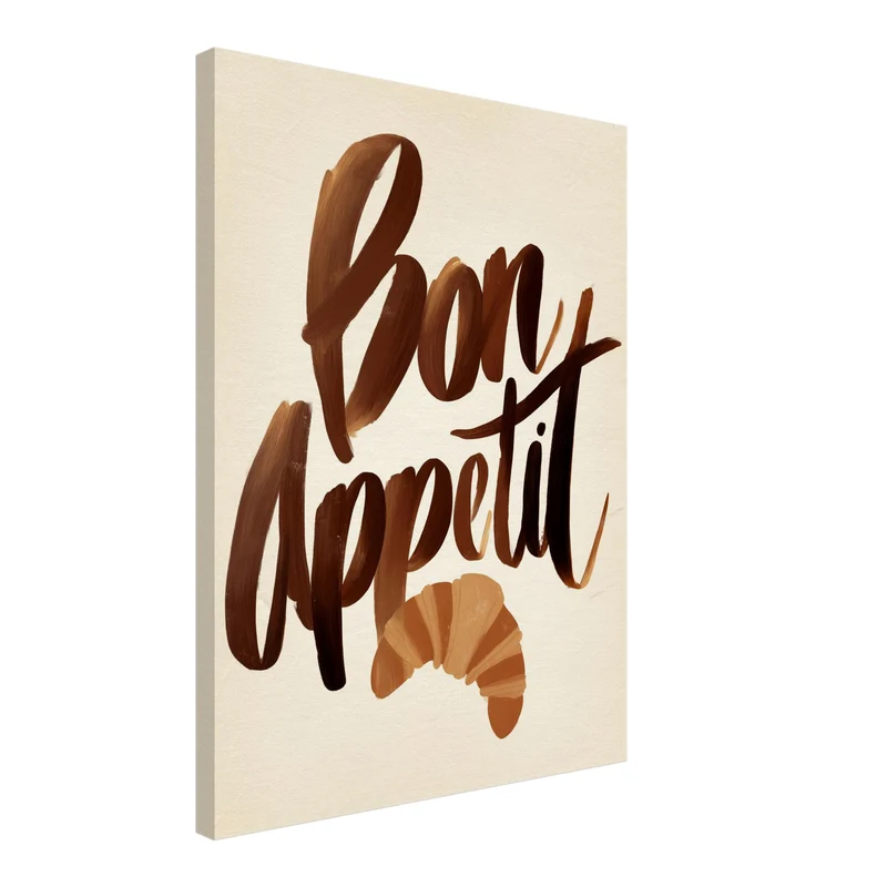 Bon Appétit Schriftzug Leinwand
