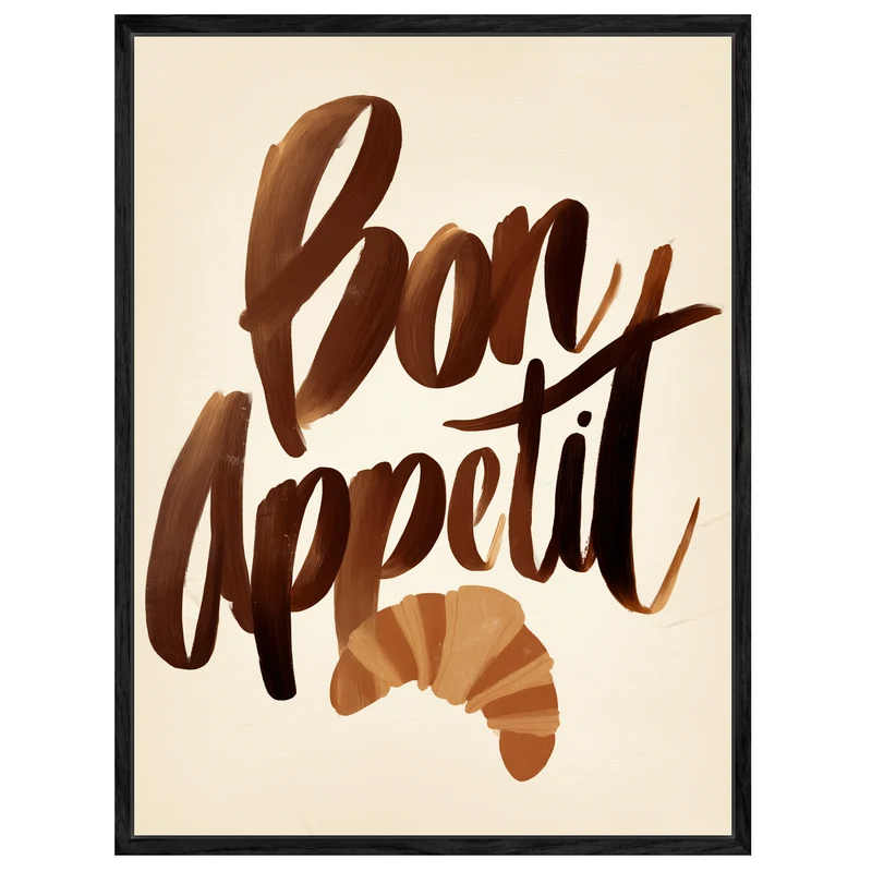 Bon Appétit Schriftzug Leinwand