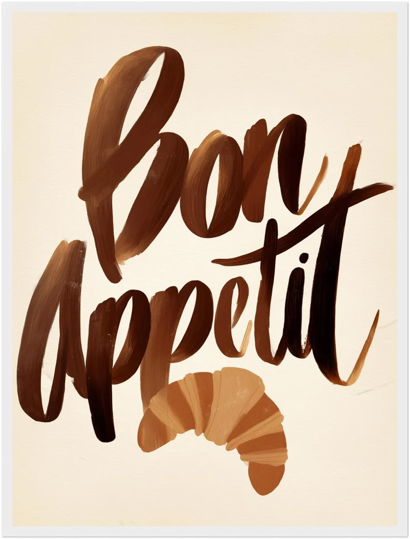 Bon Appétit Schriftzug Poster