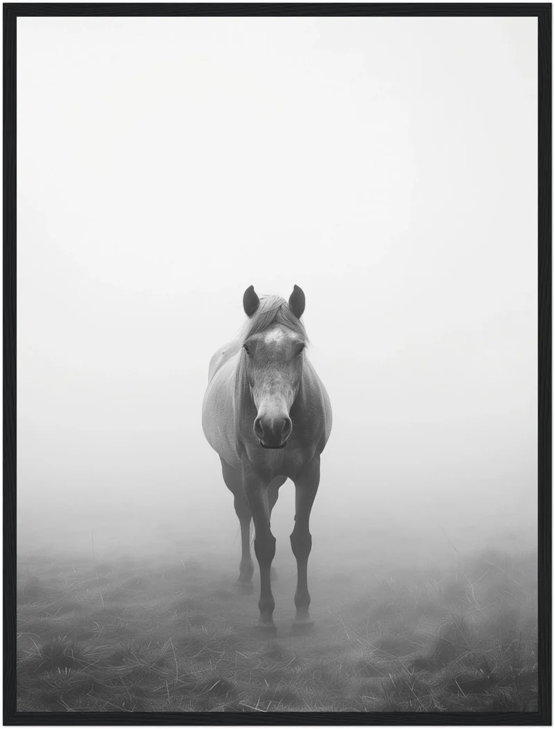 Pferd im Nebel Poster