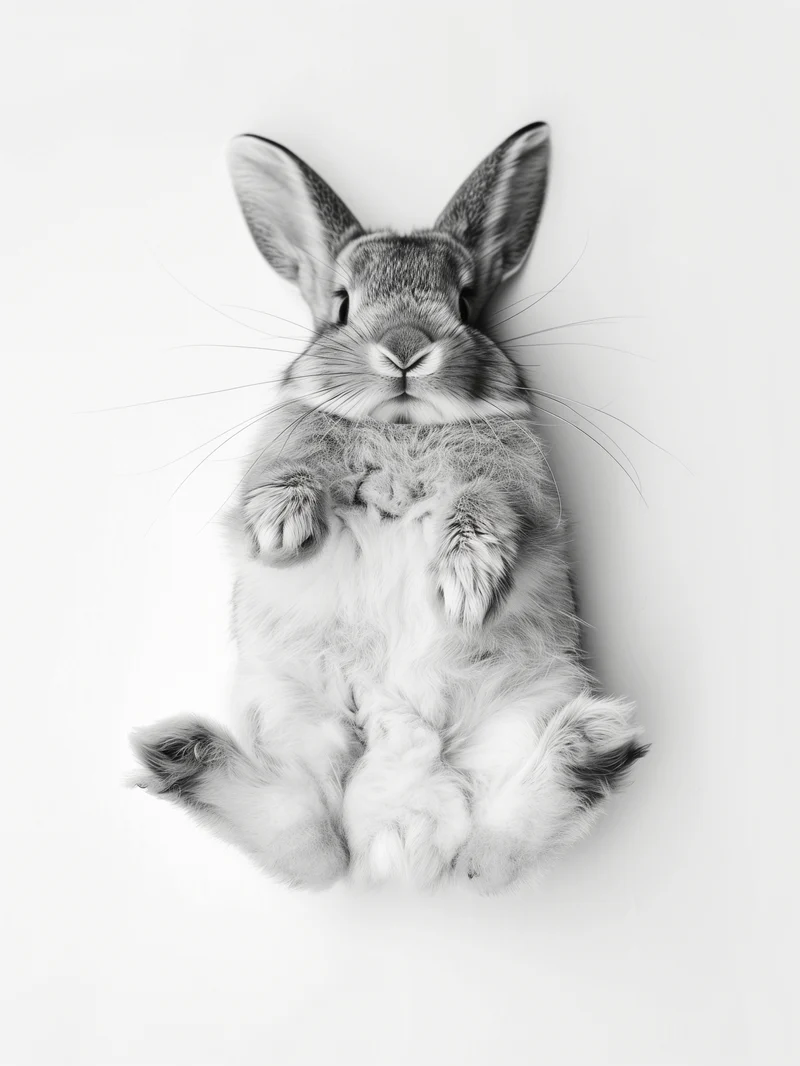 Kaninchen Schwarz Weiss Poster