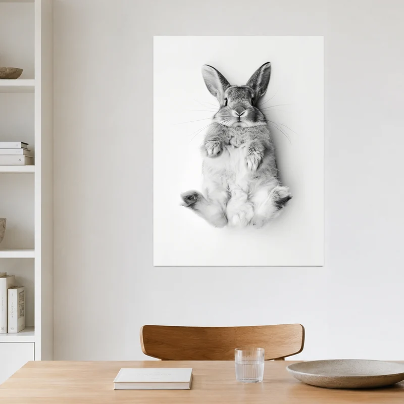 Kaninchen Schwarz Weiss Poster