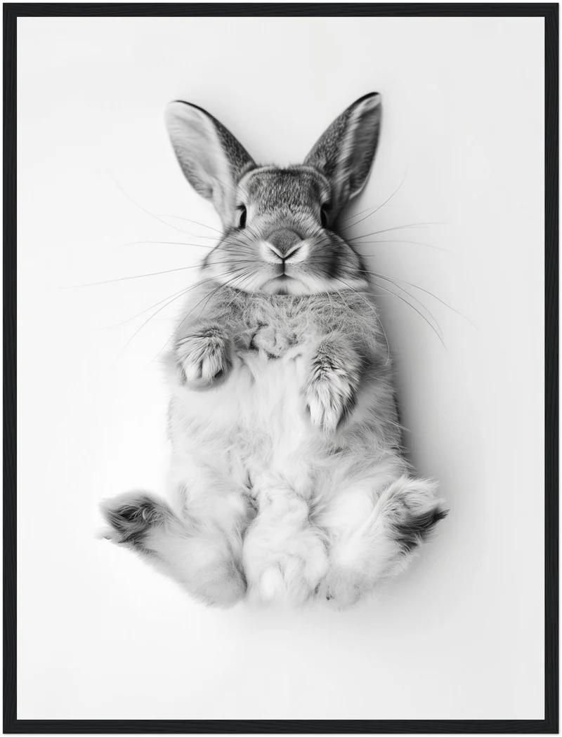 Kaninchen Schwarz Weiss Poster