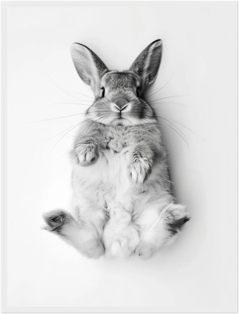 Kaninchen Schwarz Weiss Poster