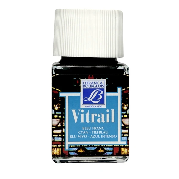 Lefranc & Bourgeois - Vitrail Glass & Tile Paint - 50ml Cyan