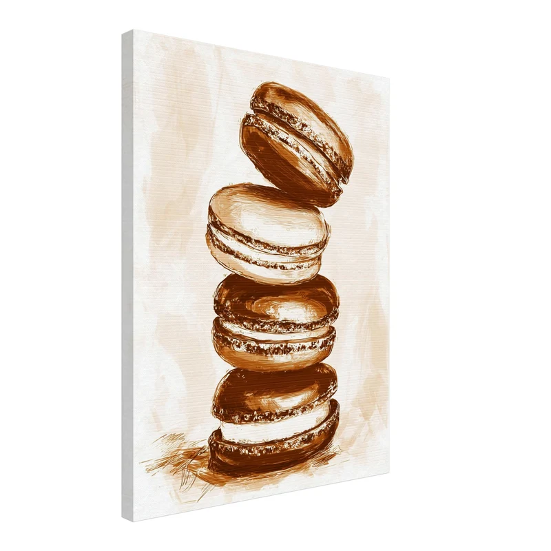 Gestapelte Macarons Vintage Leinwand
