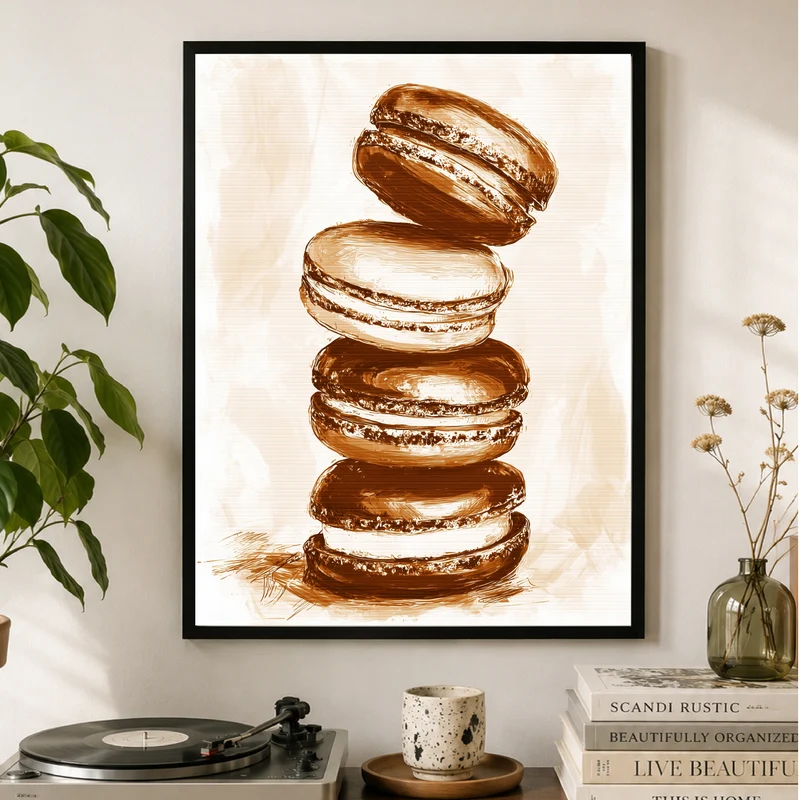 Gestapelte Macarons Vintage Poster