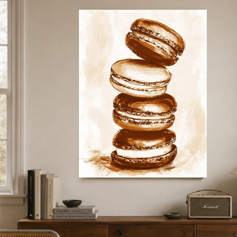 Gestapelte Macarons Vintage Poster