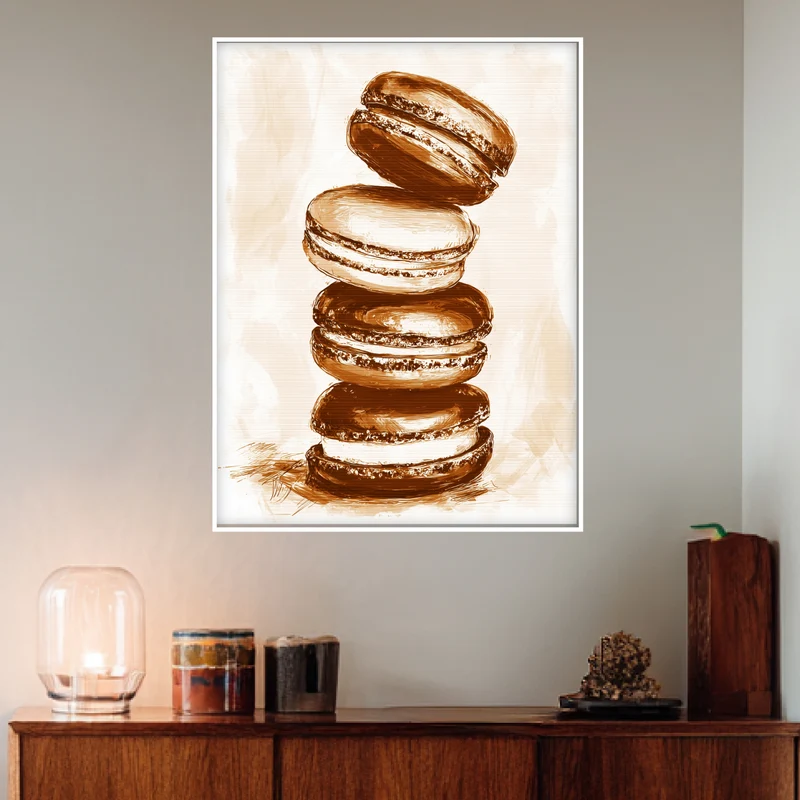 Gestapelte Macarons Vintage Poster