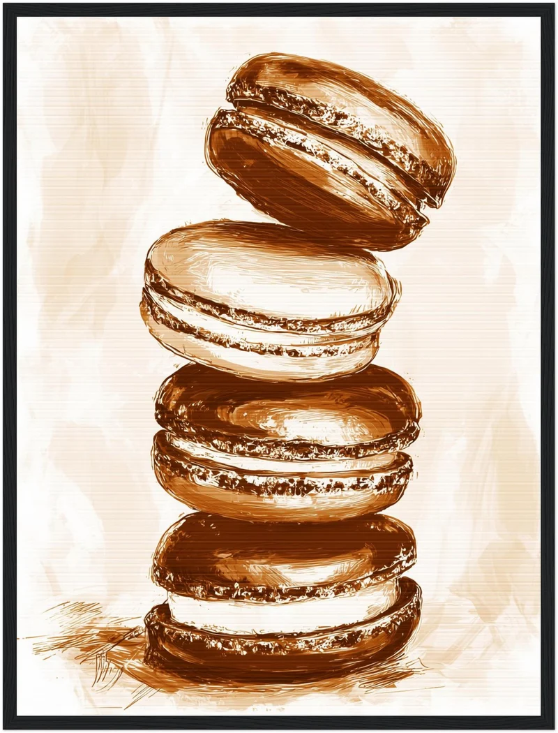 Gestapelte Macarons Vintage Poster