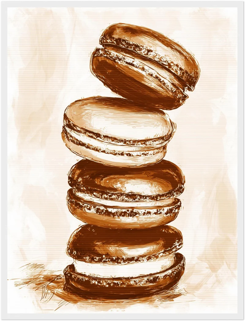 Gestapelte Macarons Vintage Poster