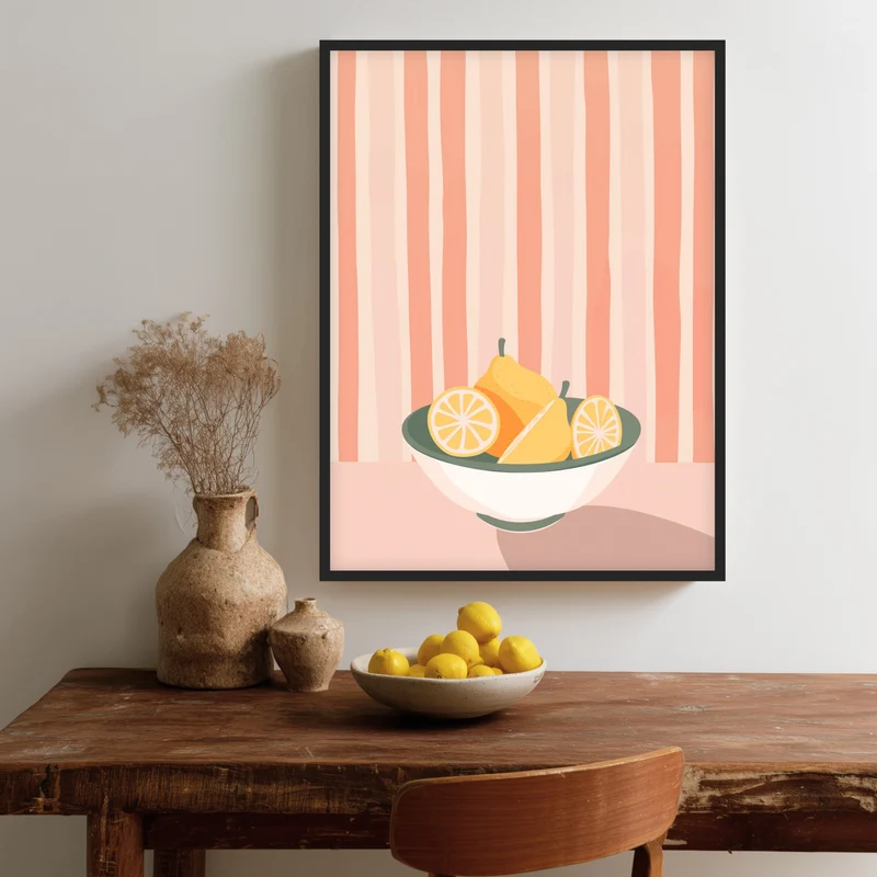 Zitronen in Schale Poster