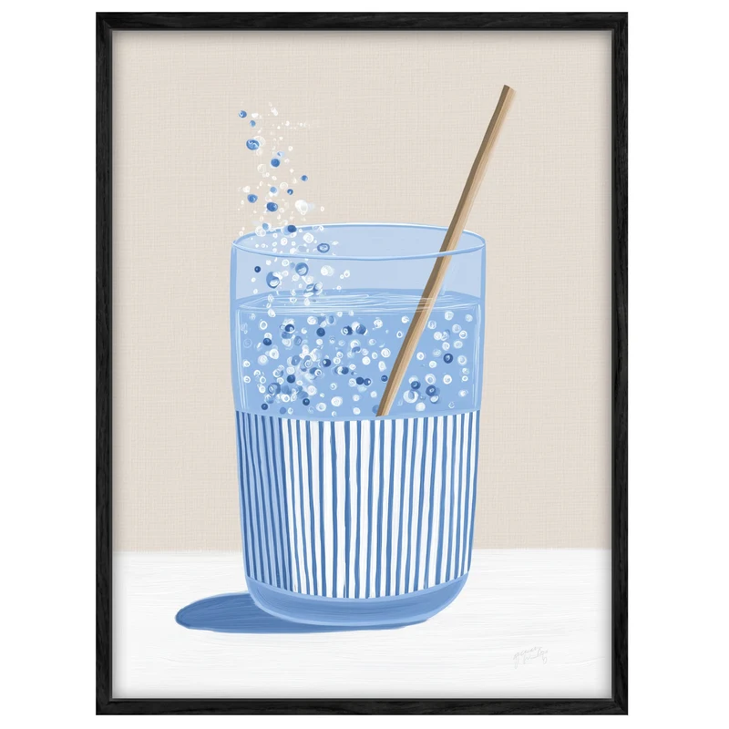 Sprudelwasser mit Strohhalm Leinwandbild