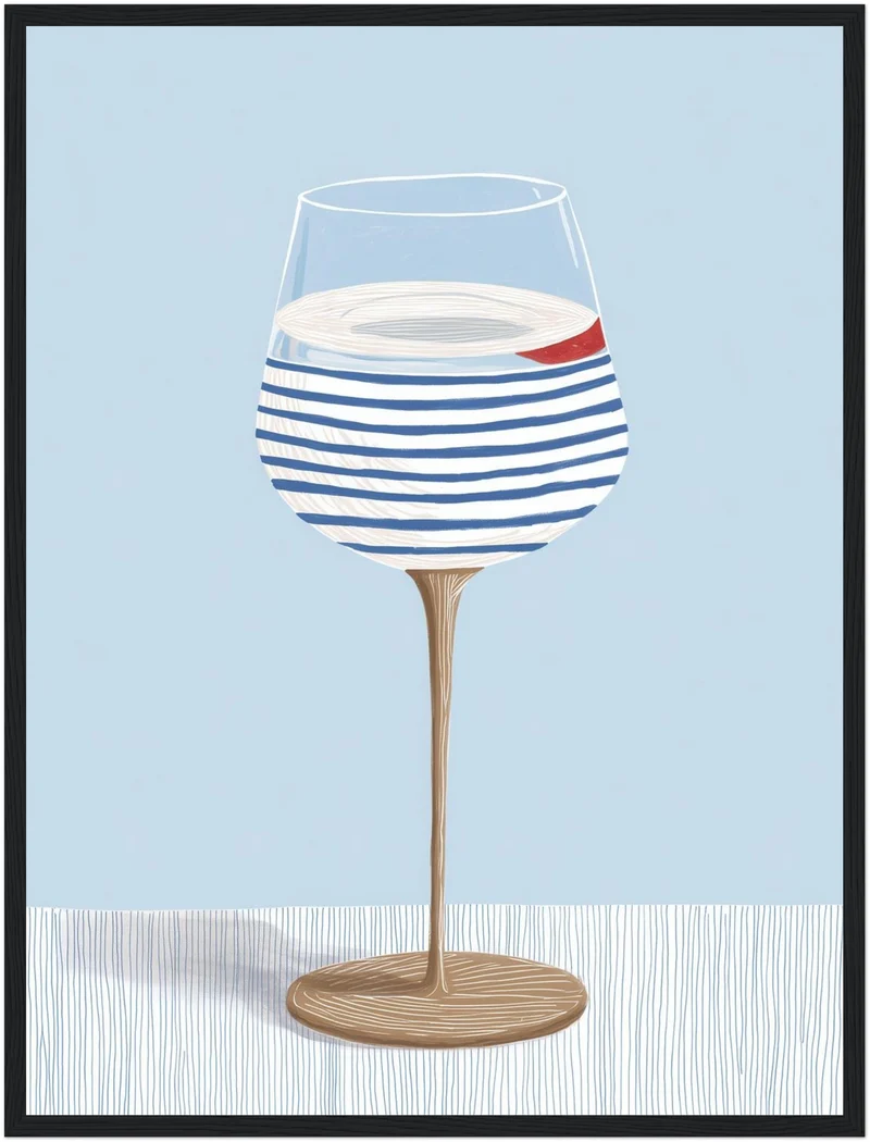 Weinglas mit Streifen Poster