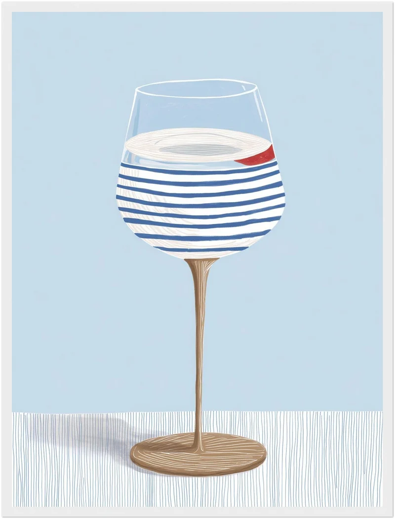 Weinglas mit Streifen Poster