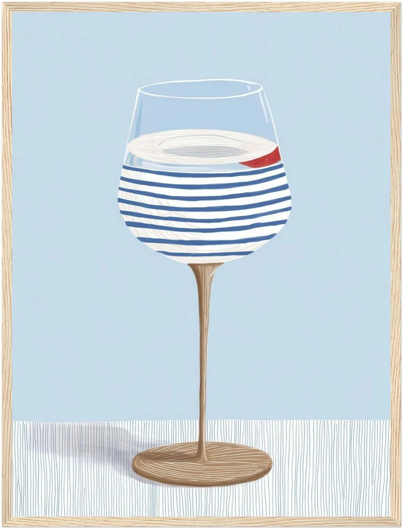 Weinglas mit Streifen Poster
