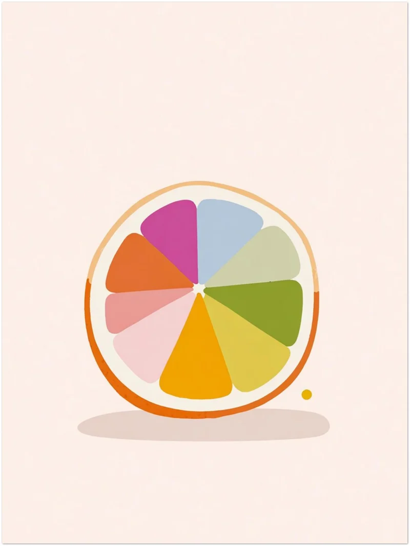 Bunte Zitrusscheibe Leinwandbild