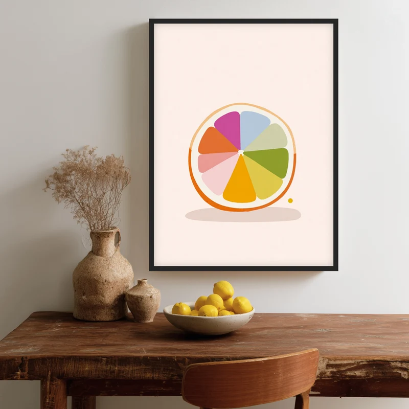 Bunte Zitrusscheibe Poster