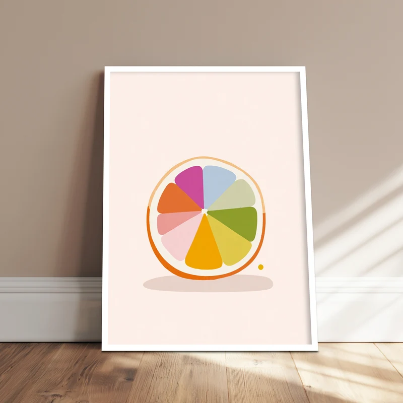 Bunte Zitrusscheibe Poster