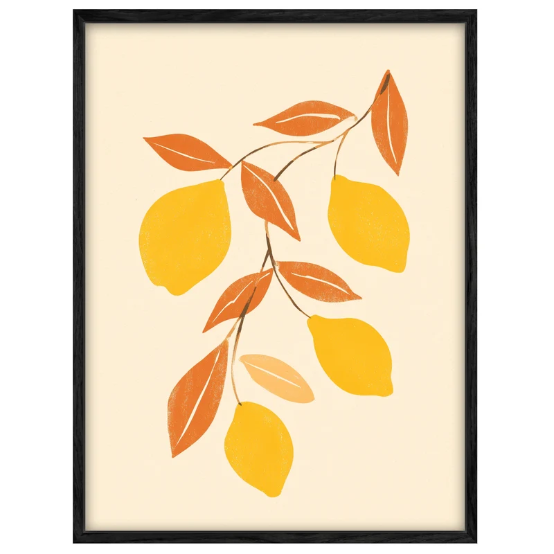 Zitronenzweig Illustration Leinwandbild