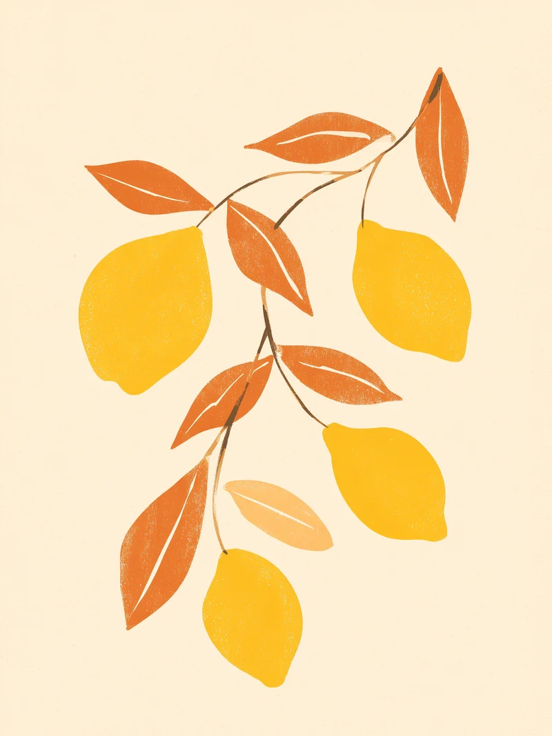 Zitronenzweig Illustration Poster