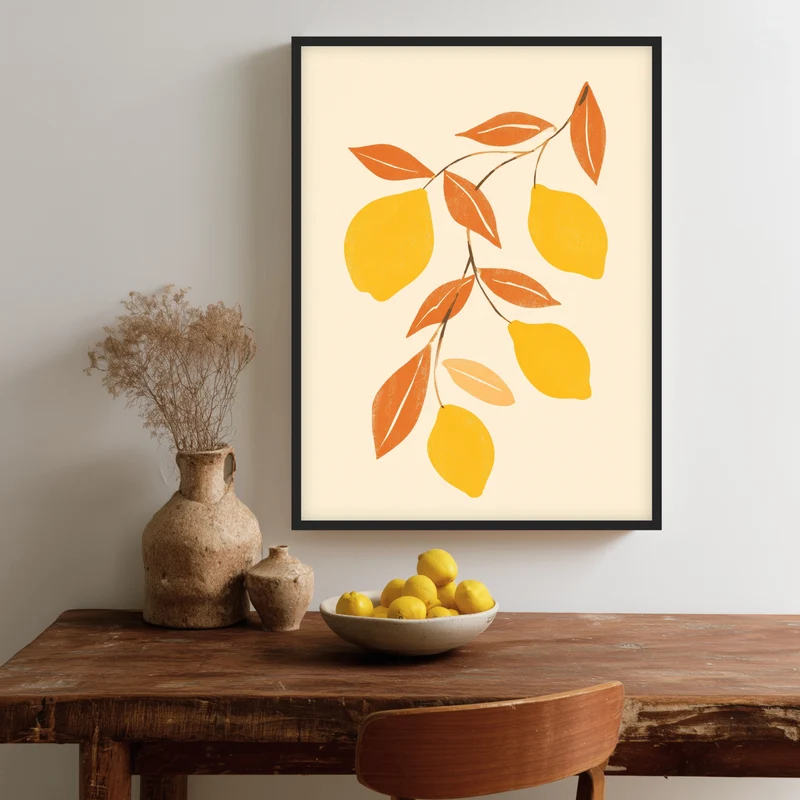 Zitronenzweig Illustration Poster