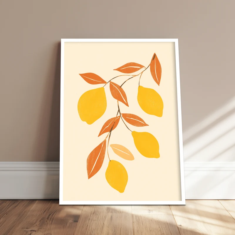 Zitronenzweig Illustration Poster