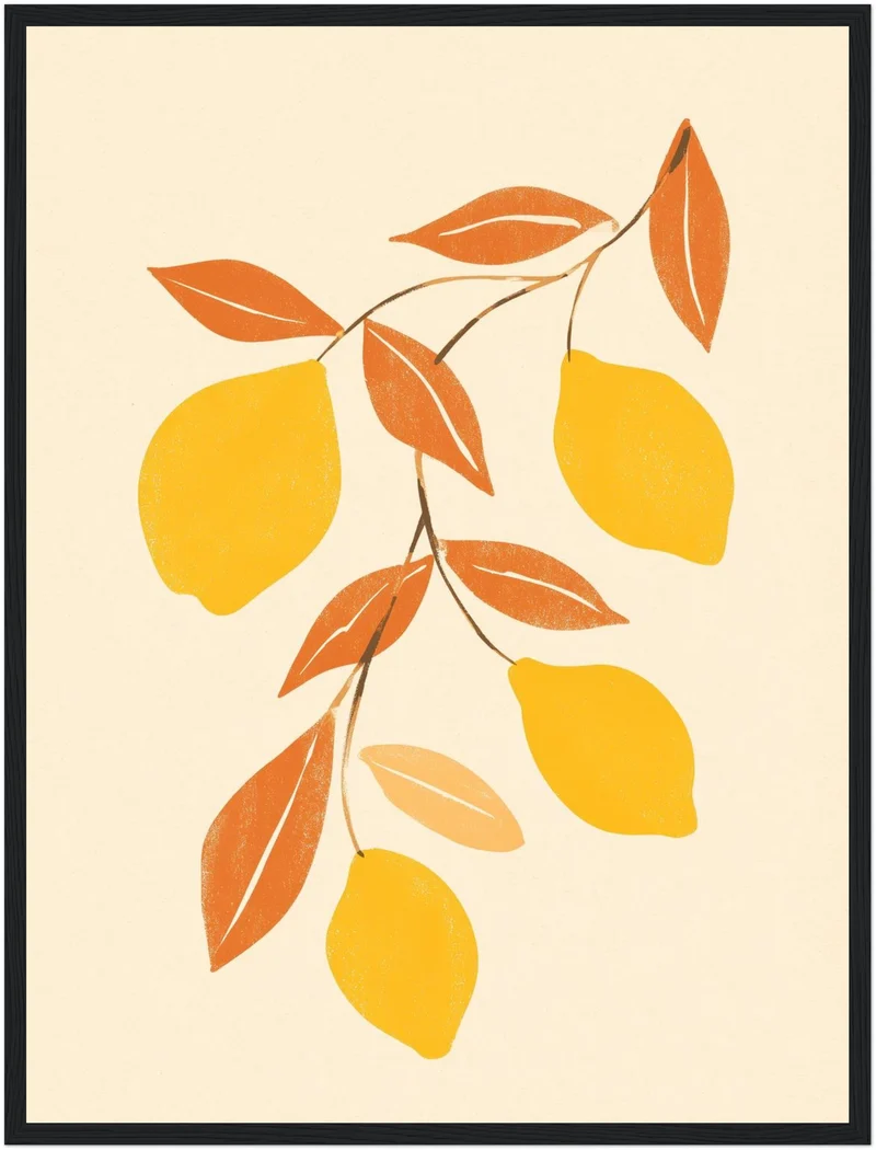 Zitronenzweig Illustration Poster