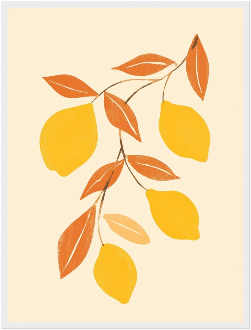 Zitronenzweig Illustration Poster