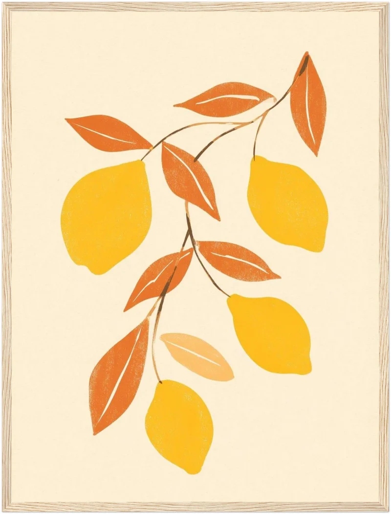 Zitronenzweig Illustration Poster