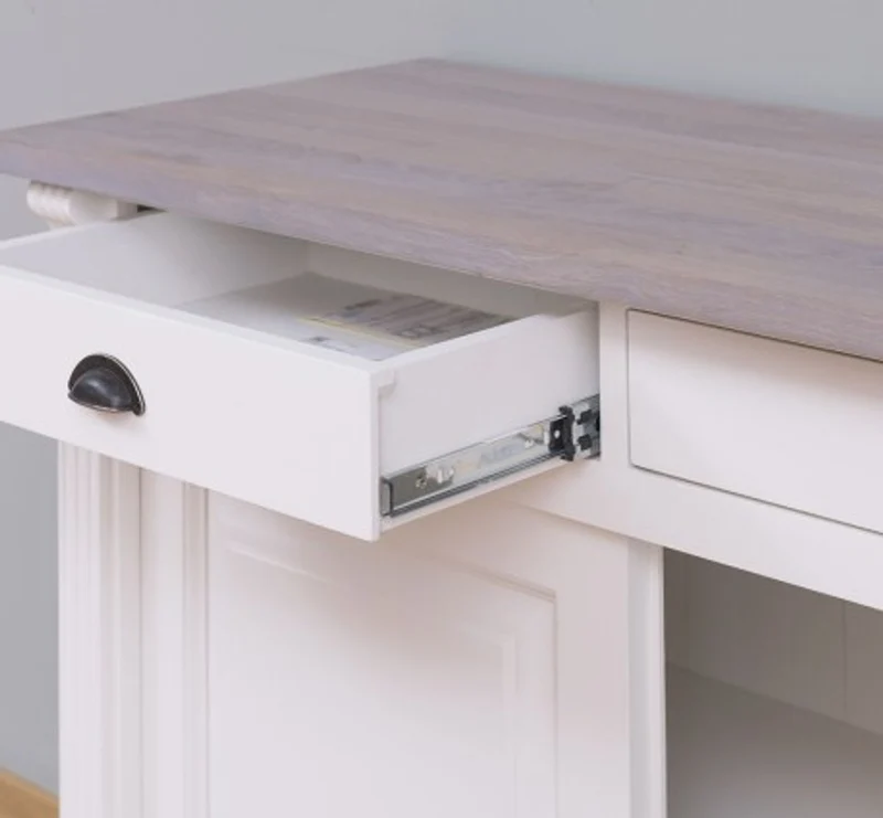 Casa Padrino Sideboard im Landhausstil mit 2 Türen, 2 Schubladen und Eichenholzplatte, 116 x 51 x 90 cm