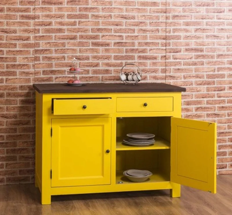 Casa Padrino Küchenschrank im Landhausstil mit 2 Türen und 2 Schubladen, 120 x 65 x 90 cm