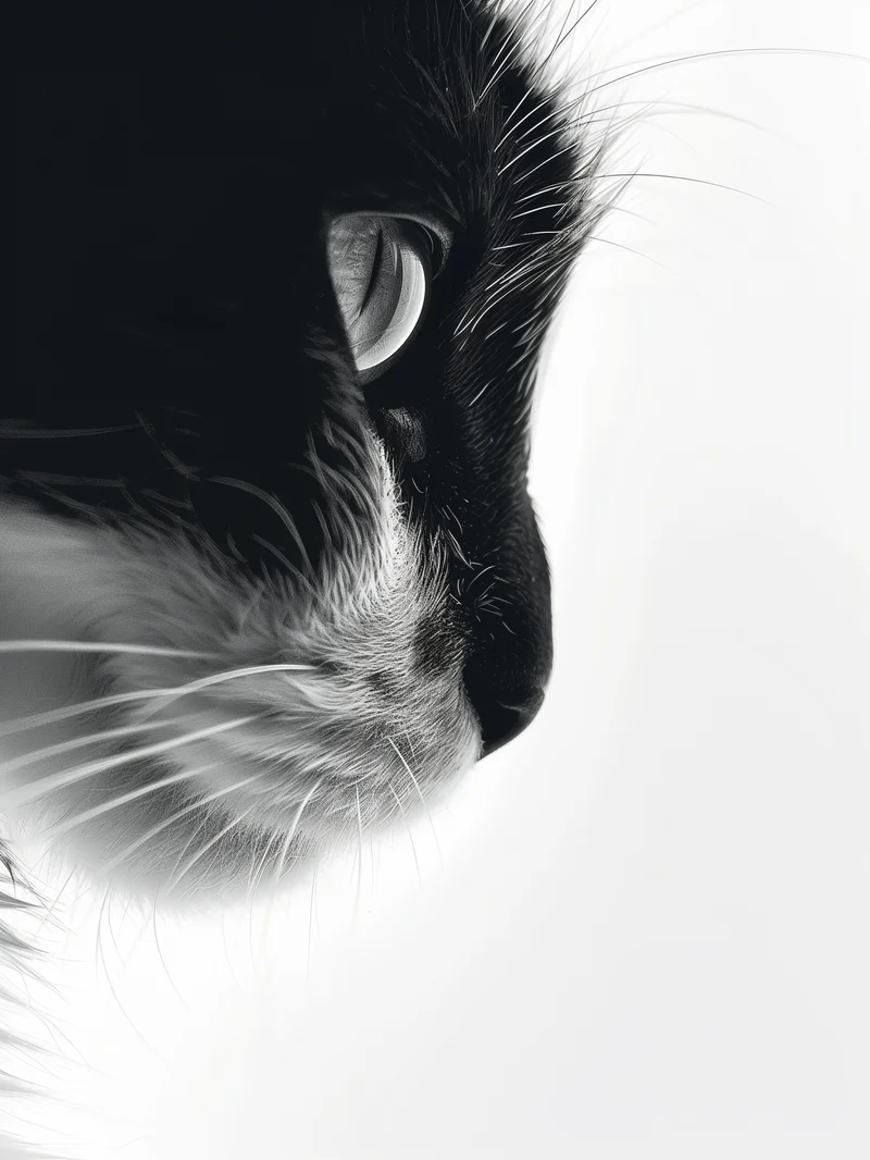 Katzenprofil Schwarz Weiss Poster