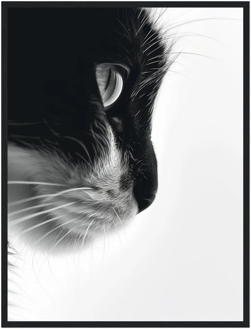 Katzenprofil Schwarz Weiss Poster
