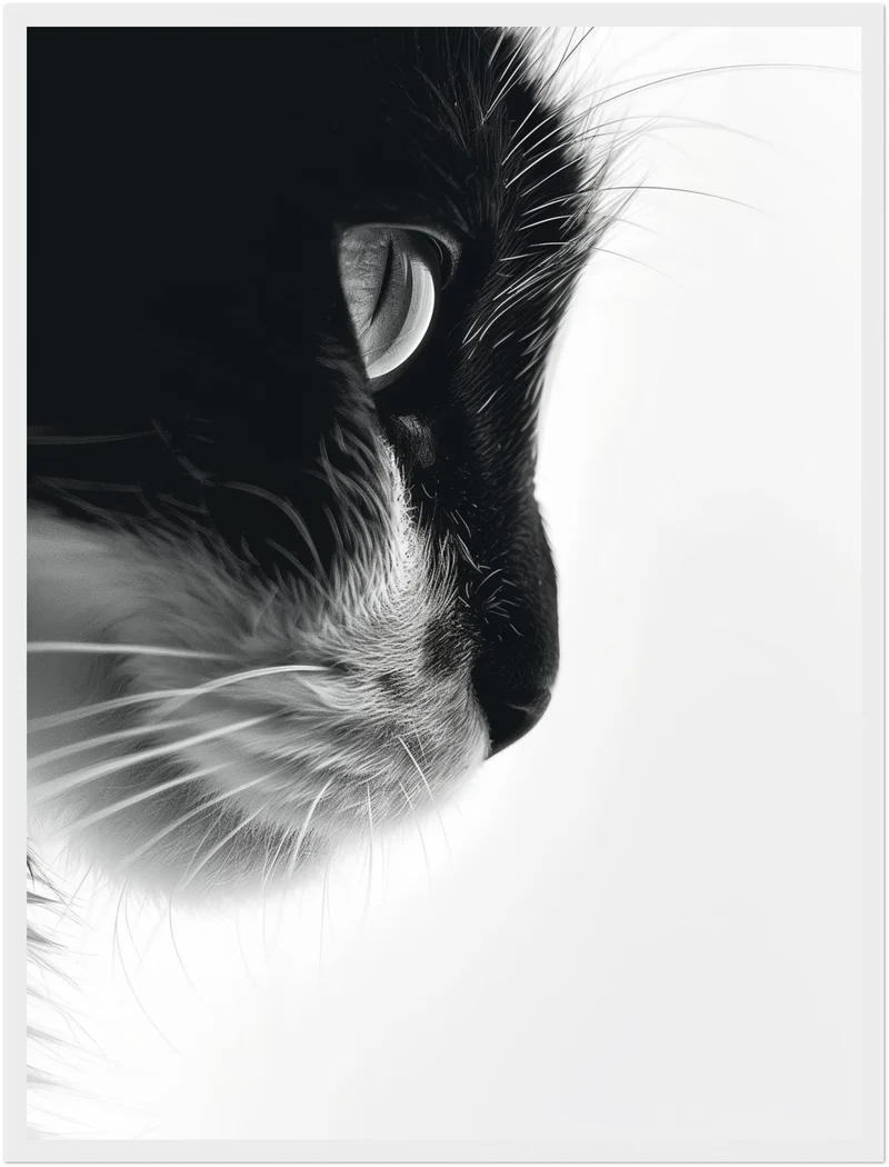 Katzenprofil Schwarz Weiss Poster