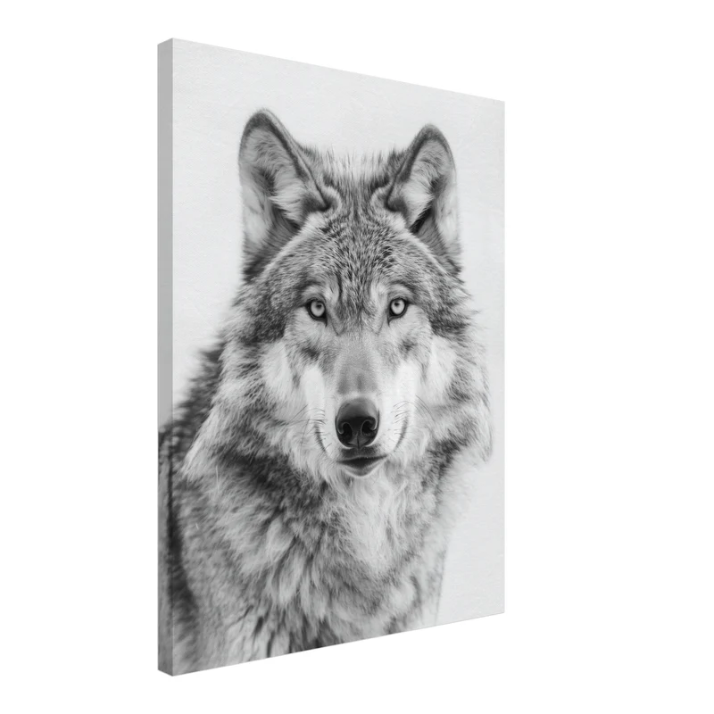 Wolf Portrait Schwarzweiss Leinwand